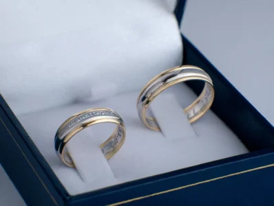 Argollas Bicolor Modelo Triple Inglés